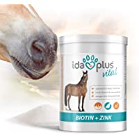 Ida Plus Biotina + zinc (750 g) – Alimento mineral para caballos – Piel hermosa- pelo brillante- pezuñas fuertes – Cera…